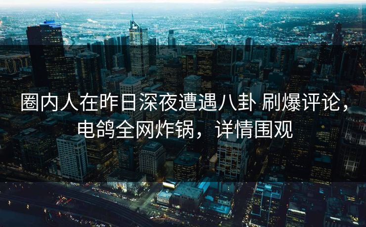 圈内人在昨日深夜遭遇八卦 刷爆评论，电鸽全网炸锅，详情围观
