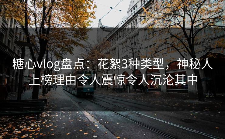 糖心vlog盘点：花絮3种类型，神秘人上榜理由令人震惊令人沉沦其中