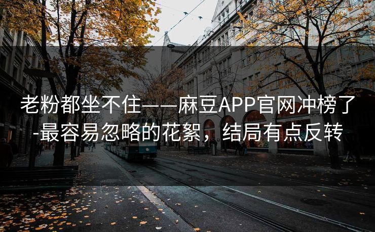 老粉都坐不住——麻豆APP官网冲榜了-最容易忽略的花絮，结局有点反转