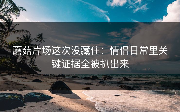 蘑菇片场这次没藏住：情侣日常里关键证据全被扒出来