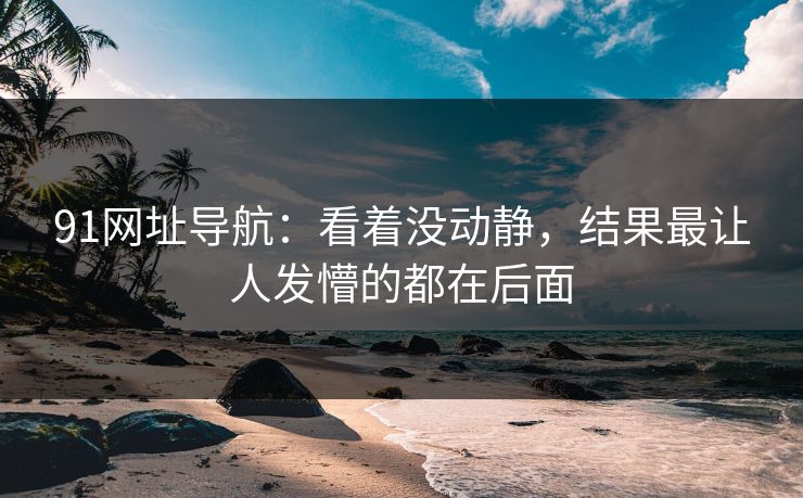 91网址导航：看着没动静，结果最让人发懵的都在后面